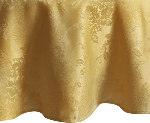 Vista 9 de Elrene Home Fashions Poinsettia Elegance - Camino de mesa de vacaciones jacquard, 13 x 70 pulgadas, dorado