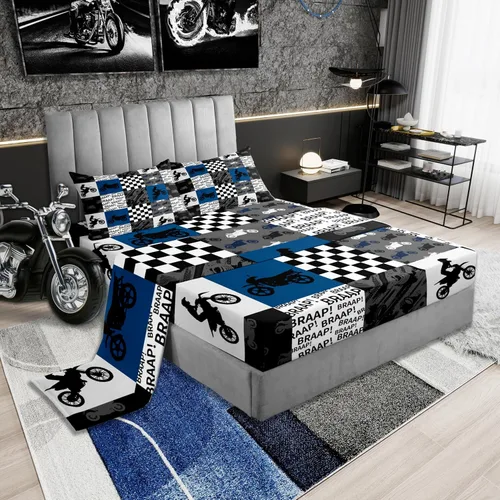 Vista 30 de Castle Fairy Juego de sábanas de motocross tamaño twin, juego de ropa de cama verde con diseño de panal ombré, decoración de habitación de niños