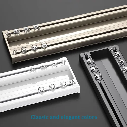 Vista 5 de Double Track Curtain Rail 6 8 10 Ft Curtain Track Ceiling Mount Smooth Sliding Ceiling Track Room Divider For Living Room, Bedroom