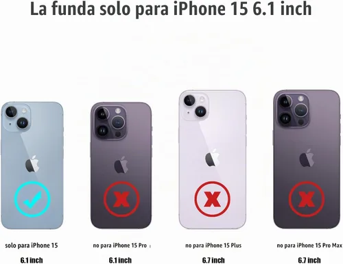Vista 7 de Nvollnoe Compatible con iPhone 15 Funda con ranura para tarjetas, resistente, protectora de doble capa, a prueba de golpes, ranura oculta