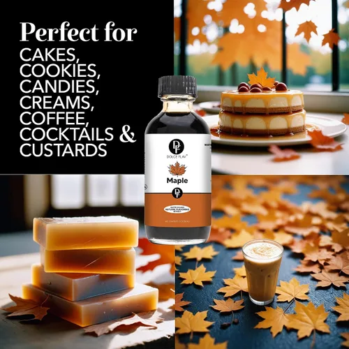 Vista 3 de Dolce Flav Extracto de arce de 1 galón – Kosher, sin azúcar, rico sabor concentrado de arce para hornear, café y postres