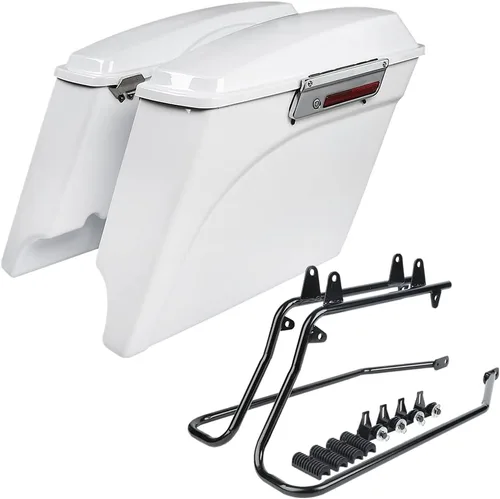 Vista 25 de Kit de soporte de conversión para alforjas extendidas de 4" TCMT, compatible con Harley Heritage Softail Fatboy FLSTF Breakout 1984-2017, negro