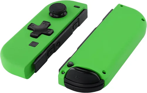 Vista 3 de eXtremeRate Green Joycon - Carcasa para mando de mano (versión D-Pad) con botones de juego completo, funda de repuesto para Nintendo Switch y Switch