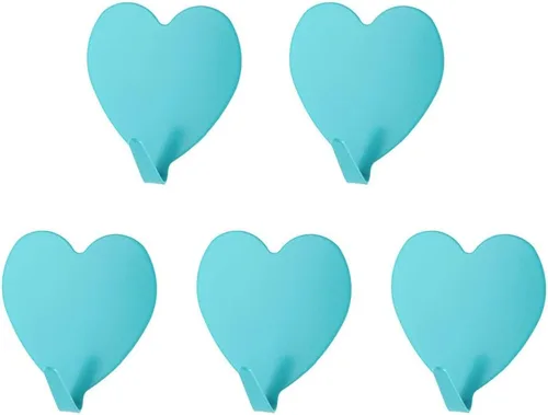 Vista 8 de Gancho de pared autoadhesivo en forma de corazón, gancho para puerta, ganchos decorativos fuertes de acero inoxidable para cocina y baño