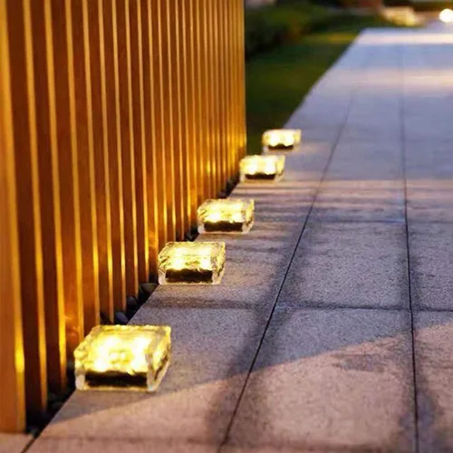 Vista 5 de Luz solar en forma de cubo de hielo, 2.8 x 2.8 x 2 pulgadas, con forma de cubo de hielo, blanco cálido, luces decorativas para jardín