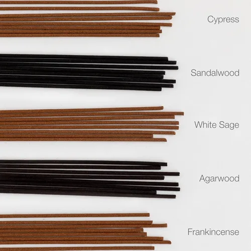 Vista 2 de Asayu Japan Variedad de varillas de incienso - 5 fragancias naturales, 20g, 100% hechas en Japón Paquete de muestra de incienso - para yoga