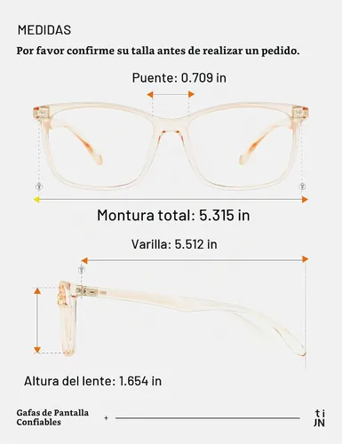 Vista 7 de TIJN Lentes de bloqueo de luz azul para hombres y mujeres, anteojos 00. Lente transparente/naranja