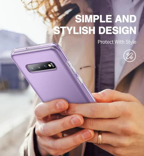 Vista 3 de SURITCH Funda mejorada para Samsung Galaxy S10 Plus, protector de pantalla antiarañazos integrado, protección de doble capa, protección completa