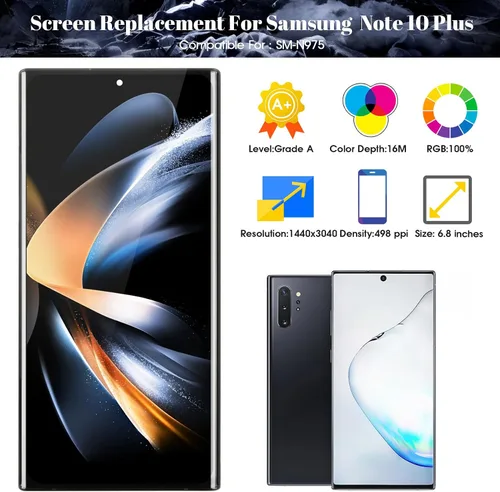 Vista 2 de OLED para Samsung Note 10 Plus Reemplazo de pantalla para Samsung Galaxy Note 10 Plus 0.14 oz/0.18 oz Pantalla LCD para Galaxy SM-N975 SM-N976