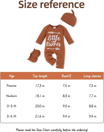 Vista 4 de RCPATERN Ropa para bebé recién nacido, mameluco de hermano pequeño, 3 piezas, conjunto de ropa lindo para bebé