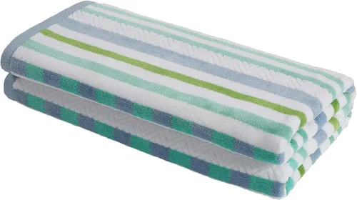 Vista 21 de Superior Toalla de playa de gran tamaño con textura de rayas, 100% algodón, suave, afelpada y altamente absorbente (juego de 2)