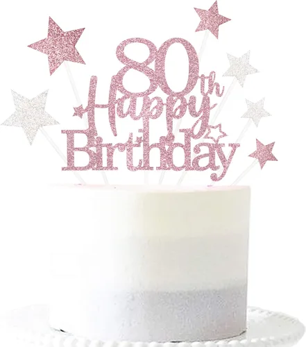 Vista 10 de Decoración brillante para tarta de primer cumpleaños feliz con estrella, adornos personalizados para tarta de 1 cumpleaños, decoraciones de fiesta