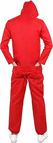 Vista 2 de Disfraz unisex rojo para fiesta de Halloween bata unisex para fiesta de Halloween fiesta de Halloween grupo para parejas cosplay conjunto completo