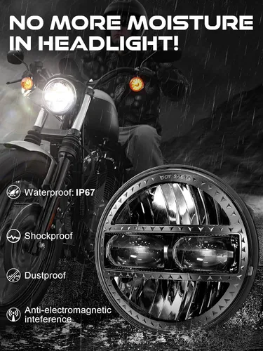 Vista 4 de AUDEXEN Faro delantero LED de 5.75 pulgadas, 55 W, 5-3/4 pulgadas, compatible con Harley Dyna Sportster Street Bob Softail Iron 883 Street Rod Deuce