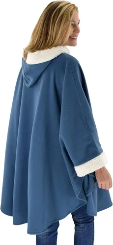 Vista 6 de Le Moda Capa con capucha para mujer con guantes a juego, colección de invierno, talla única