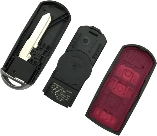 Vista 5 de Funda de repuesto para llavero Mazda sin llave, funda para llavero de automóvil con hoja sin cortar en blanco, Botón 3