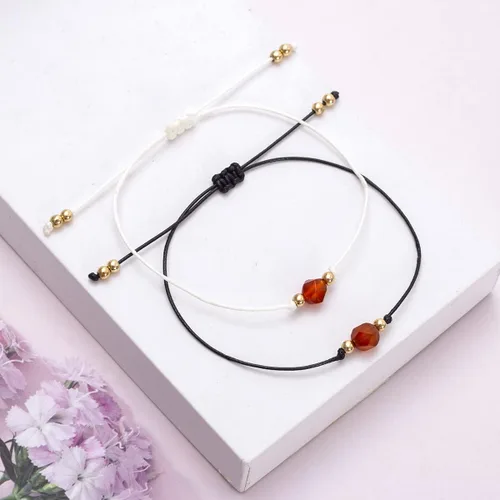Vista 7 de Pulsera de cornalina cruda, pulsera ajustable, cristal, pulsera ajustable de oro