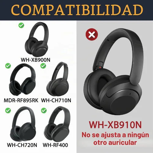 Vista 2 de SOULWIT Almohadillas para Sony WH-XB900N