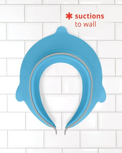 Vista 4 de Skip Hop Moby - Gorro de ducha para bebé, visera de baño Moby para bebés y niños de 29.5 ft +, color azul