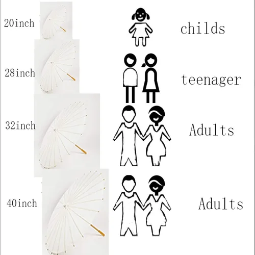 Vista 6 de Paraguas de papel con mango de madera, paraguas a granel para decoración de bodas, 32 pulgadas, paquete de 10