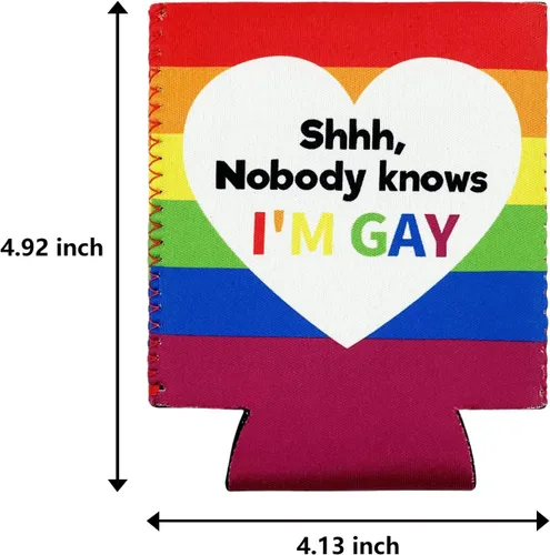 Vista 3 de 12 fundas para enfriadores de latas de arcoíris del mes del orgullo – Love Gay LGBT Trébol Cerveza Bebida Suministros Decoraciones Favores