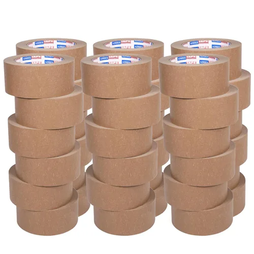 Vista 10 de ADHES - Cinta de papel kraft biodegradable, 2 pulgadas x 55 yardas, 3 rollos de cinta de embalaje de papel ecológica, escribible y sin