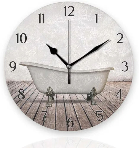 Vista 8 de Relojes de pared a pilas de 12 pulgadas, béisbol, decoración silenciosa del hogar para baño, sala de estar, dormitorio