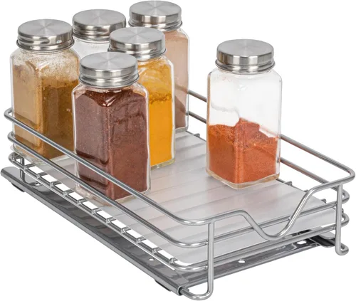Vista 11 de Household Essentials Estante deslizante doble de 2 niveles de 4 pulgadas en acero recubierto de polvo Glidez de níquel organizador de almacenamiento