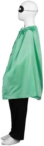 Vista 2 de HPO Juego de capa para fiesta de superhéroe para adolescentes con máscara HC-1530-M (M, verde)