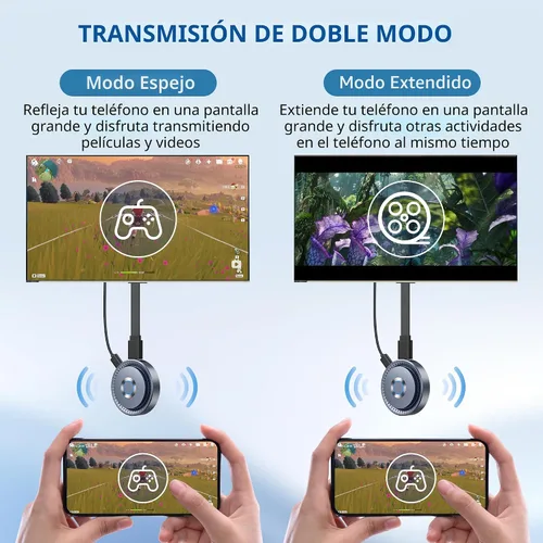Vista 6 de [Usado] TPUFO Adaptador inalámbrico HDMI para pantalla Dongle, transmisor inalámbrico, transmisión de vídeo/audio/archivo, extensor inalámbrico HDMI