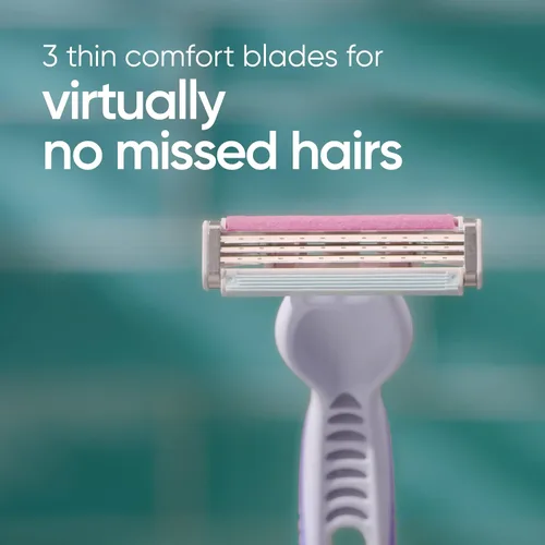 Vista 9 de Gillette Venus Simply3 Maquinillas de afeitar desechables para mujer, 8 unidades, diseñadas para un afeitado cercano y cómodo