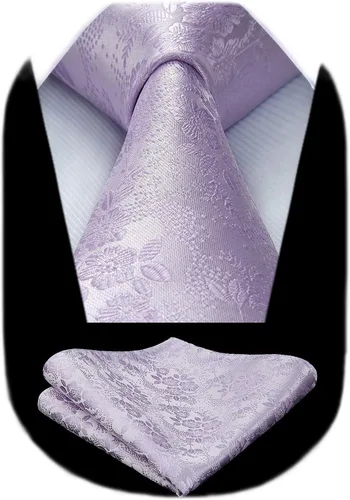 Vista 108 de Corbatas florales tejidas clásicas para hombre, corbata cuadrada de bolsillo, corbatas formales para hombres, boda con pañuelo