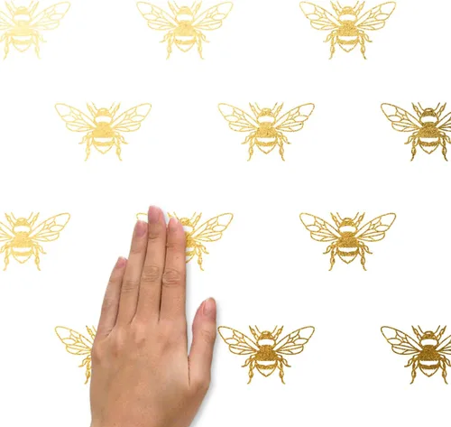 Vista 3 de RoomMates RMK4957SCS Gold Bee - Calcomanías de pared para despegar y pegar