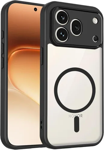 Vista 245 de Funda magnética transparente compatible con Xiaomi 17T, color negro 2 en 1 PC + TPU cubierta de teléfono a prueba de golpes, carcasa protectora