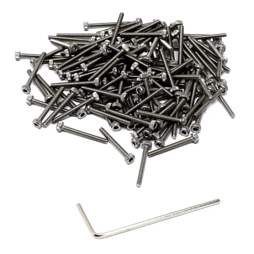 Vista 275 de iexcell Kit de tornillos de cabeza hexagonal de acero inoxidable 304, 100 unidades M2 x 0.157 in, paso de rosca de 0.016 in