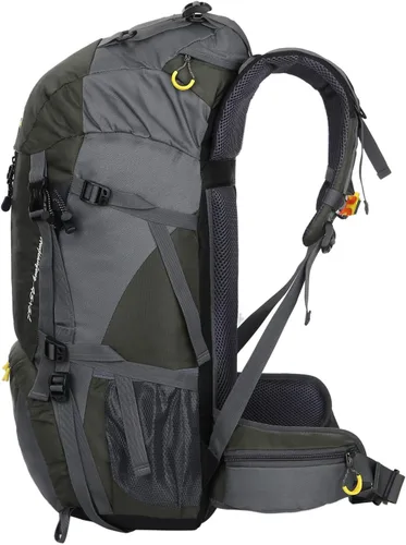 Vista 2 de WoneNice Mochila de senderismo impermeable de 50L (45+5) - Mochila deportiva al aire libre con cubierta de lluvia