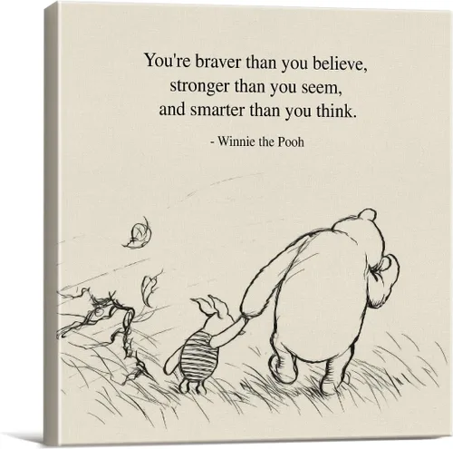 Vista 12 de Arte de pared clásico con cita de Winnie the Pooh, retro, Any Day Spent With You is My Favorite Day Sayings, lienzo, cuadros enmarcados, letrero
