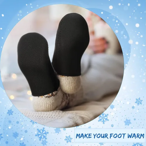Vista 7 de Zhanmai 2 pares de 0.118 in de neopreno para dedos de los pies, calentadores negros, botines térmicos para los pies, calcetines de baño de hielo