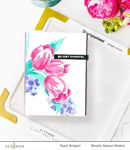 Vista 3 de Altenew Stampwheel Herramienta de estampado para estampado preciso y fácil, plataforma de estampado para manualidades de papel y tarjetas