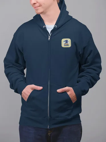 Vista 2 de ALLNTRENDS US Mail - Sudaderas bordadas con diseño de águila para el invierno, Azul
