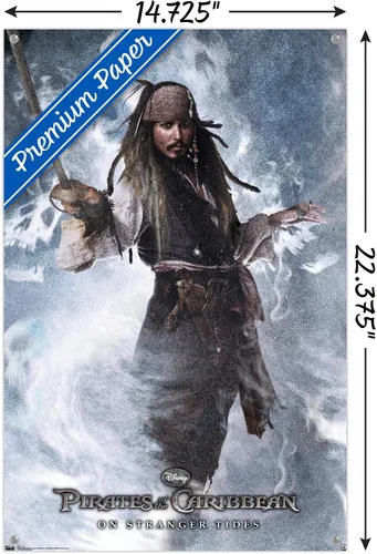 Vista 3 de Disney Pirates of the Caribbean: On Stranger Tides - Póster de pared de Jack con pasadores