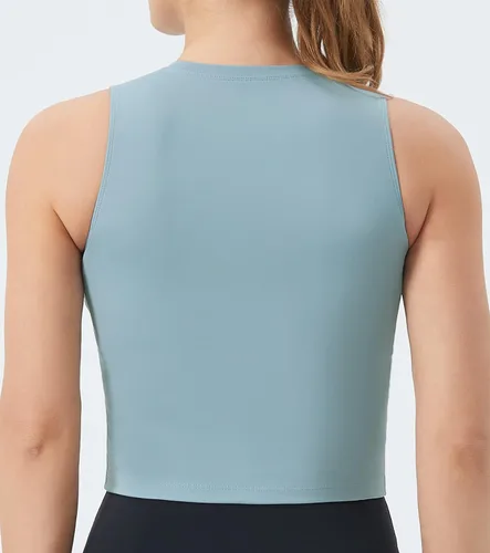 Vista 3 de THE GYM PEOPLE Sujetador deportivo de soporte medio para mujer, extraíble, acolchado, sin mangas, para entrenamiento