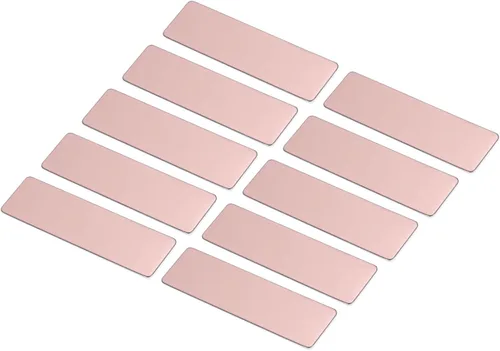 Vista 9 de PATIKIL 2.73 x 0.78 pulgadas, 10 etiquetas de metal para nombre, esquinas redondas con alfiler, etiqueta de nombre personalizada para oficina, Negro
