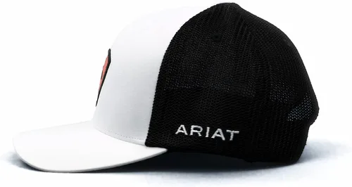 Vista 6 de ARIAT Gorra blanca con logotipo Flexfit Shield para hombre