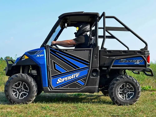 Vista 2 de SuperATV Puertas de aluminio compatibles con Polaris Ranger XP 900 2013+, ver ajuste, resistencia extra, recubiertas en polvo, resistentes a