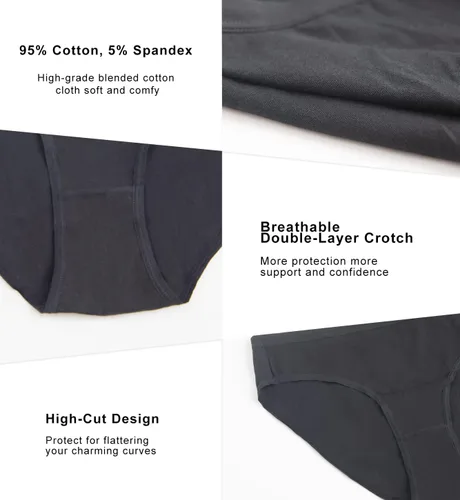 Vista 5 de YADIFEN Paquete de 510 ropa interior de algodón para mujer, bragas hipster, bragas bajas, bikini