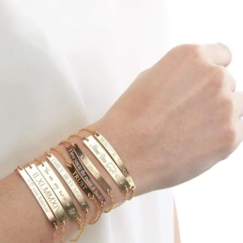 Vista 8 de Pulsera de escritura a mano, joyería con colgante de barra de escritura a mano, firma conmemorativa, nota escrita a mano personalizada para niños