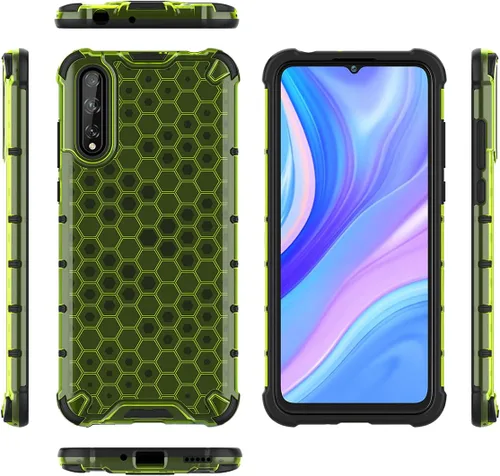Vista 186 de Pzwoxukhov Funda compatible con Huawei Nova 3i, compatible con Huawei P Smart+ 2018 Honeycomb Anti-Drop Shock-Absorbing Case Negro