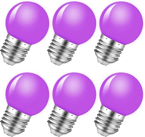 Vista 15 de Bombilla de luz nocturna, bombillas LED de 1 W, bombillas G14 G45 E26, bombillas de ahorro de energía, equivalente a 5 W, blanco frío de 6500 K
