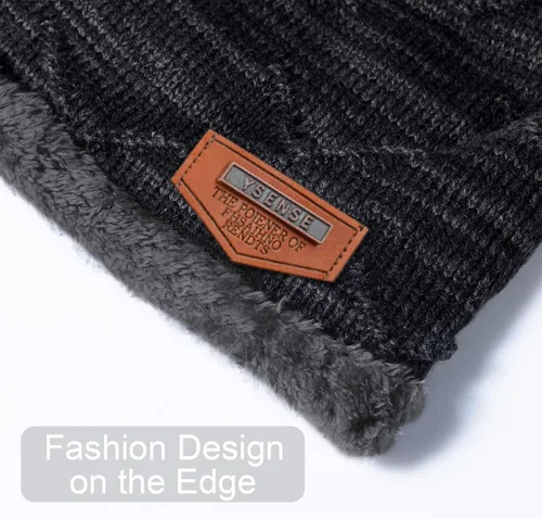Vista 4 de YSense Mens Winter Warm Slouchy Beanie Oversized Baggy Hat Fleece Lined Knit Skull Cap